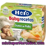 Hero Baby Recetas Tarrito De Guiso De Pollo 100% Natural 2x190g Estuche 380 G