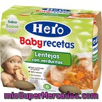 Hero Baby Recetas Tarrito De Lentejas Con Verduritas 100% Natural 2x190g Estuche 380 G