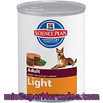 Hill's Science Plan Adult Light Alimento Especial Para Perro Adulto Con Pollo Para Mantener El Peso Ideal Lata 370 G