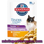 Hill's Science Plan Senior Tender Chunks Tiernos Trozos De Pollo En Salsa Para Gatos De + 11 Años Bolsa 85 G