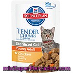Hill's Science Plan Sterilised Cat Tender Chunks Young Adult Trozos Tiernos De Pollo Para Gato Adulto Joven Esterilizado Bolsa 85 G