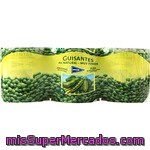 Hipercor Guisantes Al Natural Muy Finos Pack 3 Latas 120 G Neto Escurrido