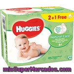 Huggies Natural Care Toallitas Infantiles Con Aloe Vera Y Vitamina E Pack 2x56 Unidades + 1 Gratis Envase 168 Unidades