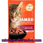 Iams Alimento Completo Para Gatos Con Carne De Vaca E Hígado En Salsa Bolsa 85 G