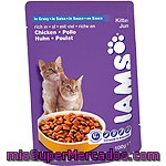 Iams Alimento Para Gatitos Rico En Pollo Con Salsa Bolsa 100 G