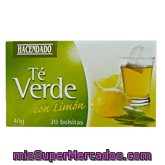 Infusion Te Verde Con Limon, Hacendado, Caja 20 Bolsitas - 40 G