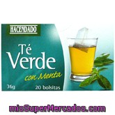 Infusion Te Verde Con Menta (refrescante), Hacendado, Caja 20 Bolsitas - 36 G