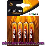 Inves High Power Pila Alcalina Aa(lr6) 1,5 Voltios Blister 4 Unidades