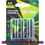 Inves Pila Alcalina Aa(lr6) 1,5 Voltios 0% Mercurio Y Cadmio Blister 8 Unidades