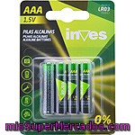 Inves Pila Alcalina Aaa(lr03) 1,5 Voltios 0% Mercurio Y Cadmio Blister 8 Unidades