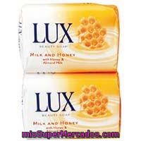 Jabón Con Extractos De Leche-miel Lux, Pastilla, Pack 2 Unid.
