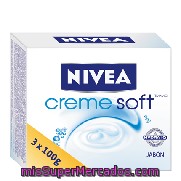 Jabón En Pastilla Creme Soft Nivea Pack 3x100 G.