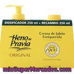 Jabón Líquido Con Dosificador Y Recambio De 250 Ml. Cada Uno Heno De Pravia 500 Ml.