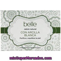 Jabón Natural Con Arcilla Blanca Belle, Pastilla 125 G