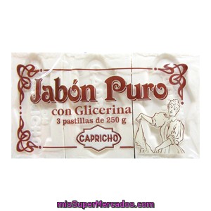 Jabon Ropa Mano Pastilla, Capricho, Paquete  Pack 3 X 250 G - 750 G