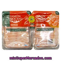 Jamon Cocido Lonchas Finas, Hacendado, Pack 2 X 225 G - 450 G