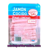 Jamon Cocido Sin Sal Lonchas Finas, Hacendado, Paquete 225 G