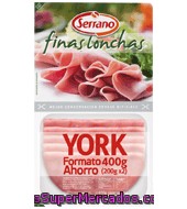 Jamón York Finas Lonchas Serrano Pack 2x200 G.