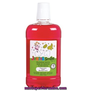 Juniorsmile Enjuague Bucal Sabor Fresa Sin Alcohol +6 Años Botella 500 Ml