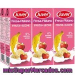 Juver Fresa Y Platano Zumo De Fruta Con Leche 0% Materia Grasa Pack 6 Envases 200 Ml