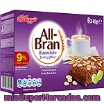 Kellogg's All-bran Barritas De Bizcochitos De Cereales Con Fruta Y Fibra 6 Unidades Paquete 240 G