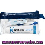 Kemphor Neceser Con Pasta De Dientes Fluorada Ortodoncia + Cepillo De Dientes + Seda Dental + Enjuague Bucal + Enjuague Bucal Frasco 50 Ml