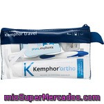 Kemphor Neceser Con Pasta Dentífrica Fluorada Ortodoncia + Cepillo De Dientes + Seda Dental + Enjuague Bucal Frasco 50 Ml