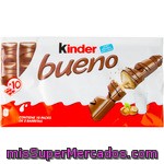 Kinder Bueno Barritas De Chocolate Con Leche Y Avellanas Pack 10 X 2 Barritas Estuche 440 G