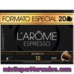 L'arôme Espresso Café Ristretto 20 Monodosis Formato Especial, Compatible Con Cafeteras Nespresso Estuche 104 G