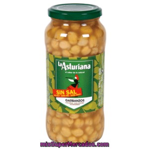 La Asturiana Garbanzo Cocido Sin Sal Frasco 400 Gr