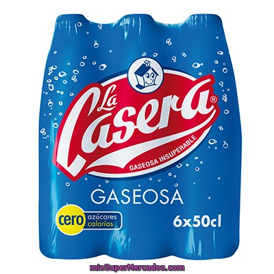 La Casera Gaseosa Cero Azúcares Cero Calorías Pack 6 Botellas 50 Cl