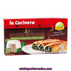 La Cocinera Canelones De Espinaca Y Queso Fresco Caja 530 Gr