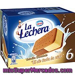 La Lechera Sándwich De Galleta Con Helado De Vainilla Y Chocolate 6 Unidades Estuche 600 Ml