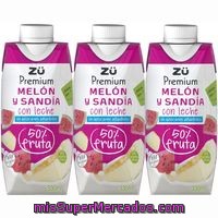 Lactozumo De Melón-sandía Zü Premium, Pack 3x300 Ml