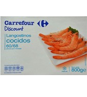 Langostino Vannamei Cocido 60/68 Carrefour Discount 800 G.