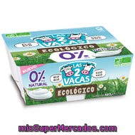 Las 2 Vacas Yogur Natural Ecológico 0% M.g. Pack 4 Unidades 115 G