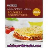 Lasaña Boloñesa Eroski, Bandeja 375 G