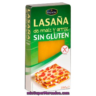 Lasaña De Maiz Y Arroz Placas Sin Gluten, Fazion, Caja 250 G