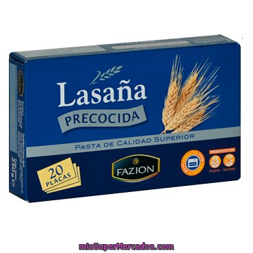 Lasaña Placas Precocidas, Fazion, Caja 20 U - 250 G