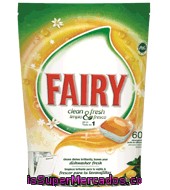 Lavavajillas Máquina Clean&fresh Naranja Todo En Uno En Pastillas Fairy 60 Ud.