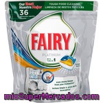 Lavavajillas Máquina Platinum Todo En Uno Naranja En Pastillas Fairy 36 Ud.