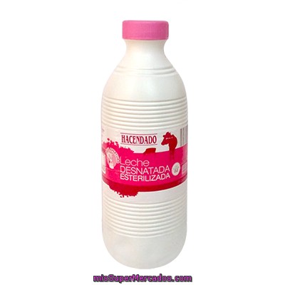 Leche Desnatada Esterilizada, Hacendado, Botella 1,5 L