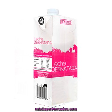 Leche Desnatada, Hacendado, Brick 1 L