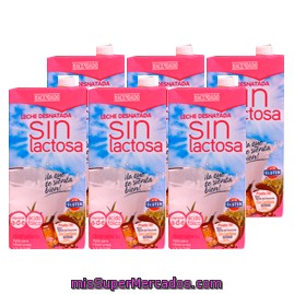 Leche Desnatada Sin Lactosa, Hacendado, Brick Pack 6 X 1 L - 6 L