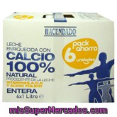 Leche Entera Calcio, Hacendado, Brick Pack 6 X 1 L - 6 L