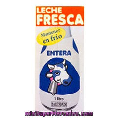 Leche Entera Fresca Pasteurizada, Hacendado, Brick 1 L