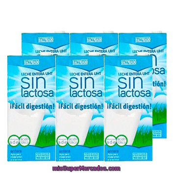 Leche Entera Sin Lactosa ***novedad***, Hacendado, Brick Pack 6 X 1 L - 6 L