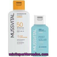 Leche Fp 50+ Mussvital, Bote 200 Ml + Loción Post Solar 100 Ml