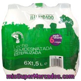 Leche Semidesnatada Esterilizada, Hacendado, Botella 1,5 L