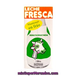 Leche Semidesnatada Fresca  Pasteurizada, Hacendado, Brick 1 L